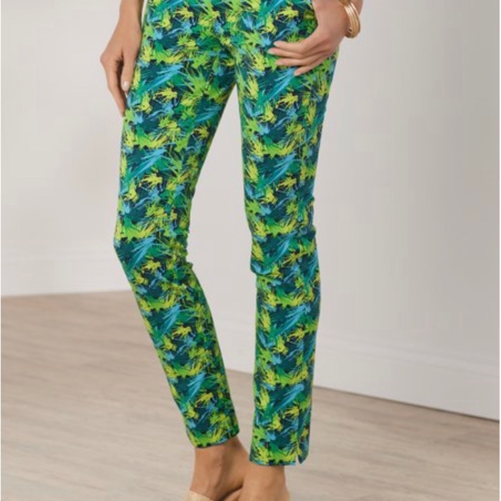 NEW Soft Surroundings Superla Stretch Tropical Print Pants